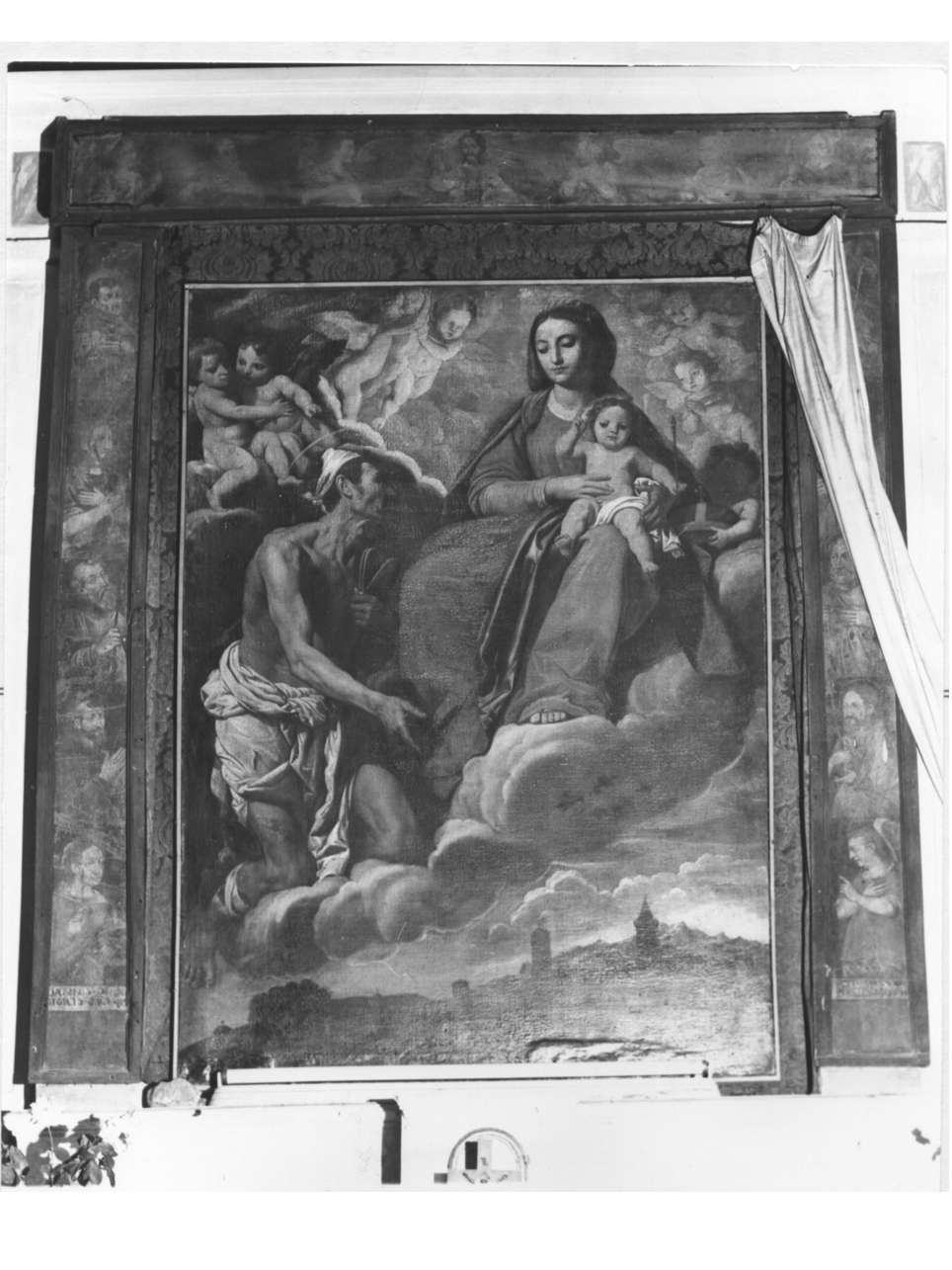 Madonna con Bambino e Santi (dipinto, opera isolata) di Fiasella Domenico detto Sarzana (primo quarto sec. XVII)