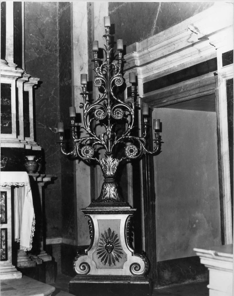 candelabro, coppia - bottega italiana (secc. XVIII/ XIX)