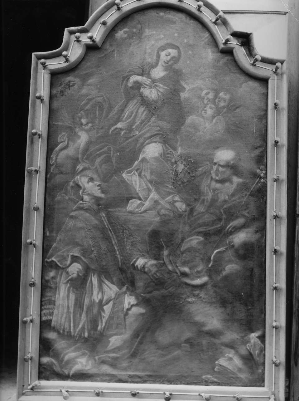 Madonna Immacolata tra San Giuseppe e Santo Papa (dipinto) - ambito ligure (sec. XVIII)