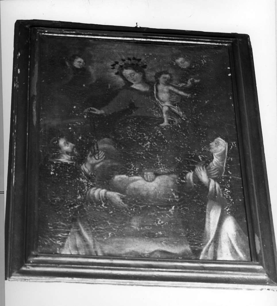 Madonna del Rosario con San Domenico e Santa Caterina da Siena (dipinto, opera isolata) - ambito italiano (secc. XVIII/ XIX)