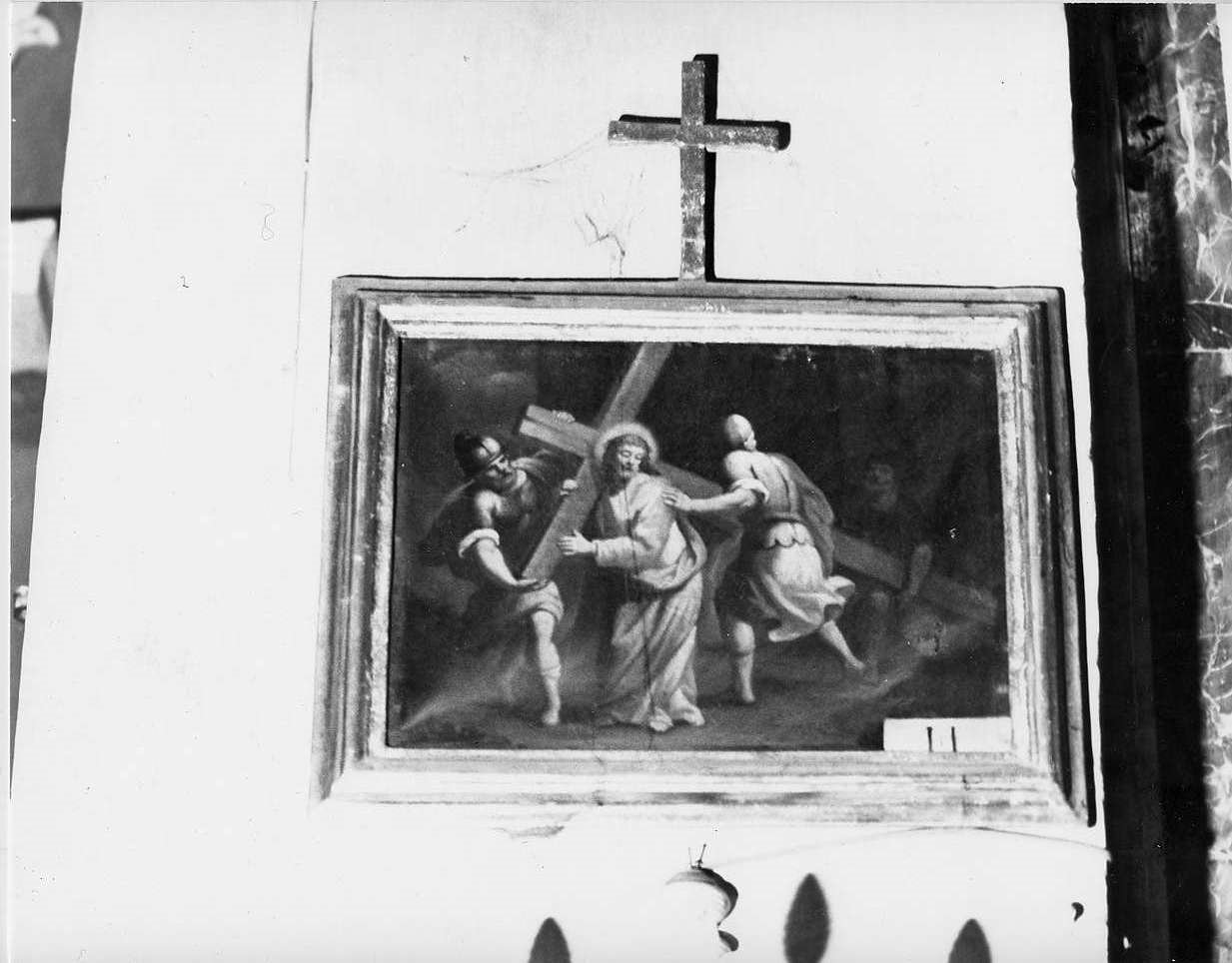 stazione IX: Gesù cade sotto la croce la terza volta (dipinto, elemento d'insieme) - ambito ligure (sec. XVIII)