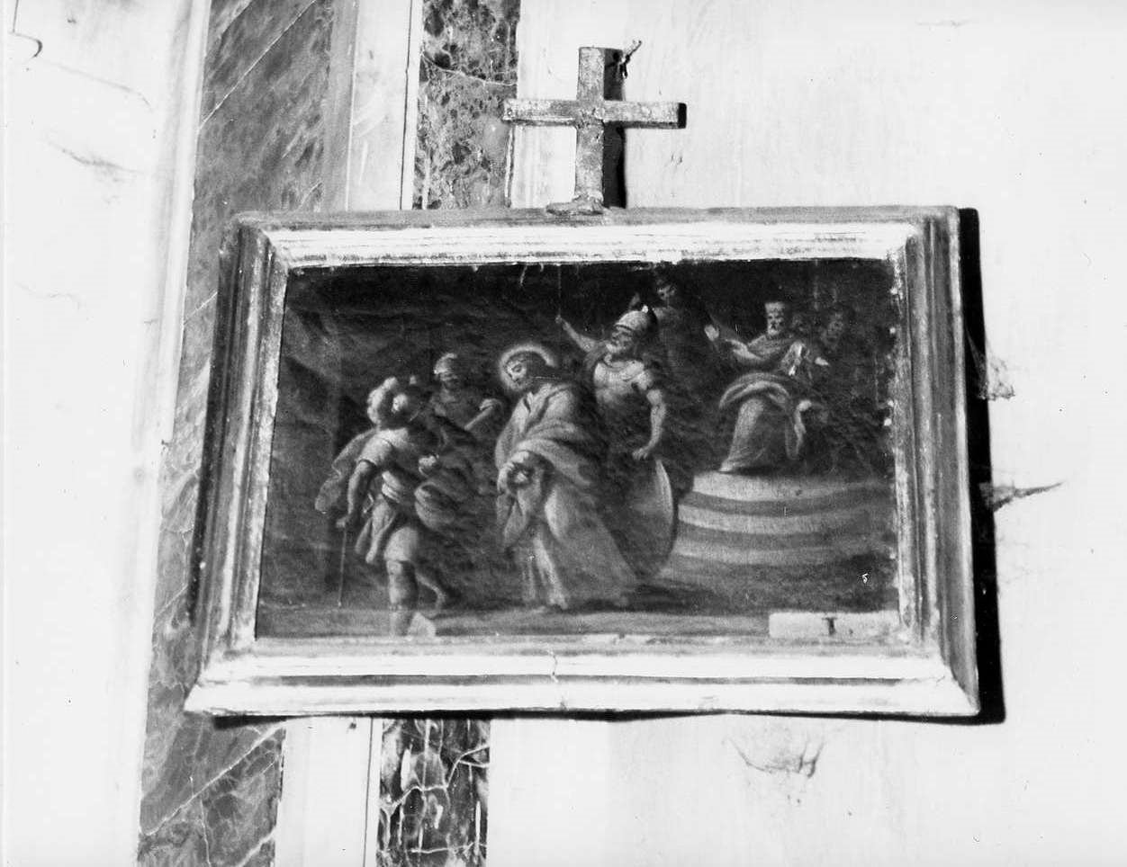 stazione I: Gesù condannato a morte (dipinto, elemento d'insieme) - ambito ligure (sec. XVIII)