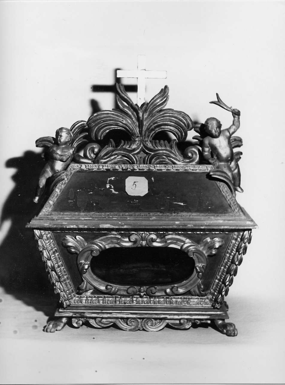 reliquiario a teca - bottega ligure (secc. XVII/ XVIII)