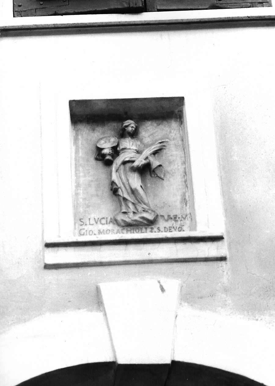 Santa Lucia (rilievo, opera isolata) - bottega italiana (primo quarto sec. XVIII)