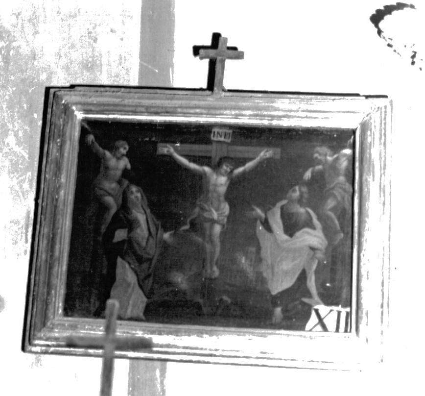 stazione XII: Gesù innalzato e morto in croce (dipinto, elemento d'insieme) - ambito italiano (secc. XVIII/ XIX)