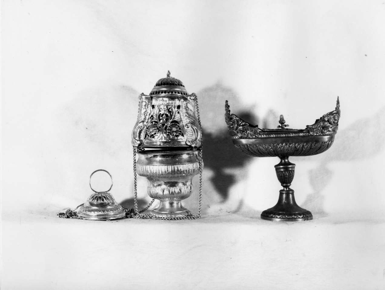 navicella portaincenso, opera isolata - bottega genovese (inizio sec. XIX)