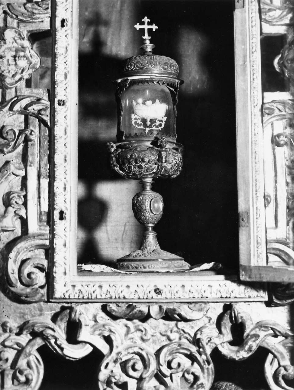 reliquiario - a bicchiere, opera isolata - bottega ligure (fine/inizio secc. XVII/ XVIII)