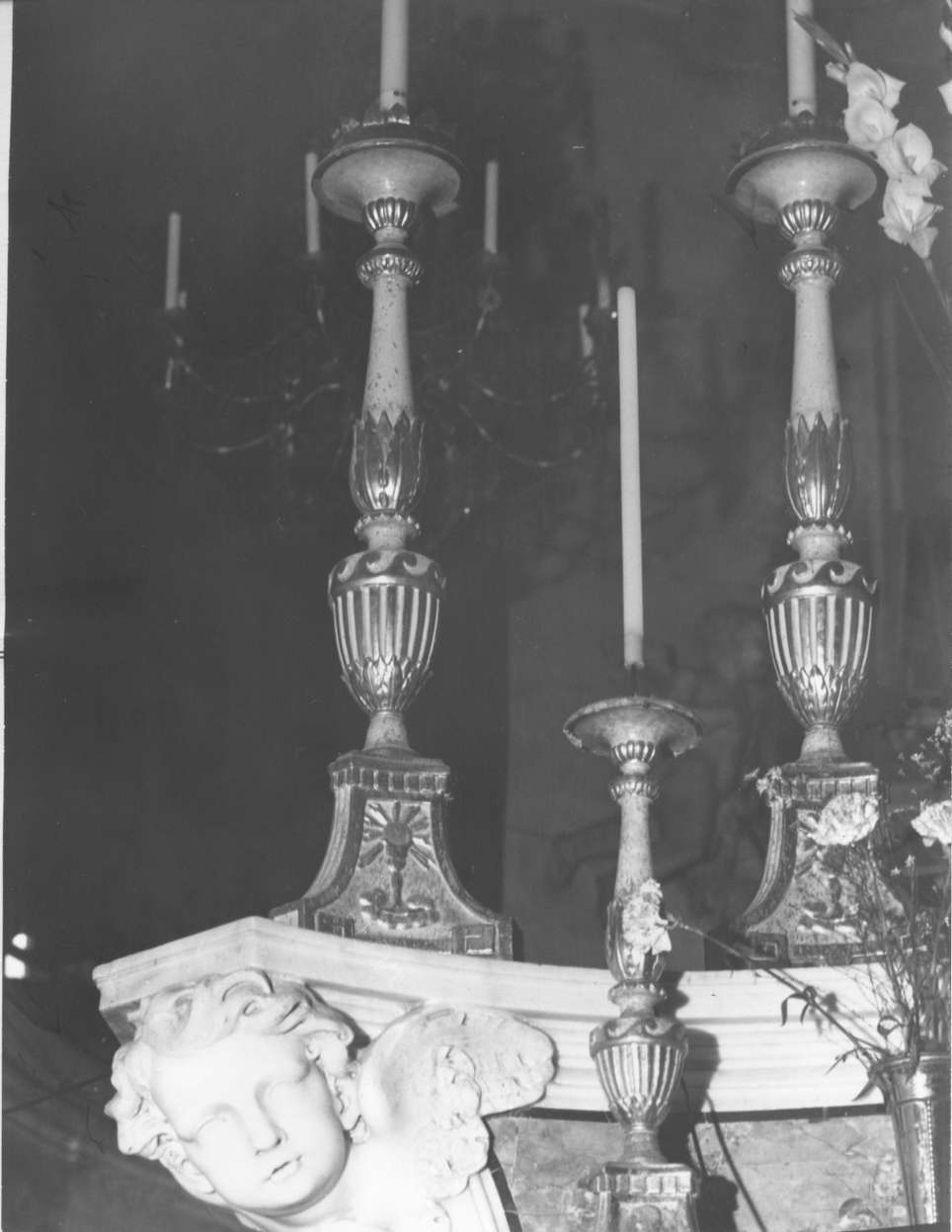 calice eucaristico (candeliere d'altare, serie) - manifattura ligure (sec. XVIII)