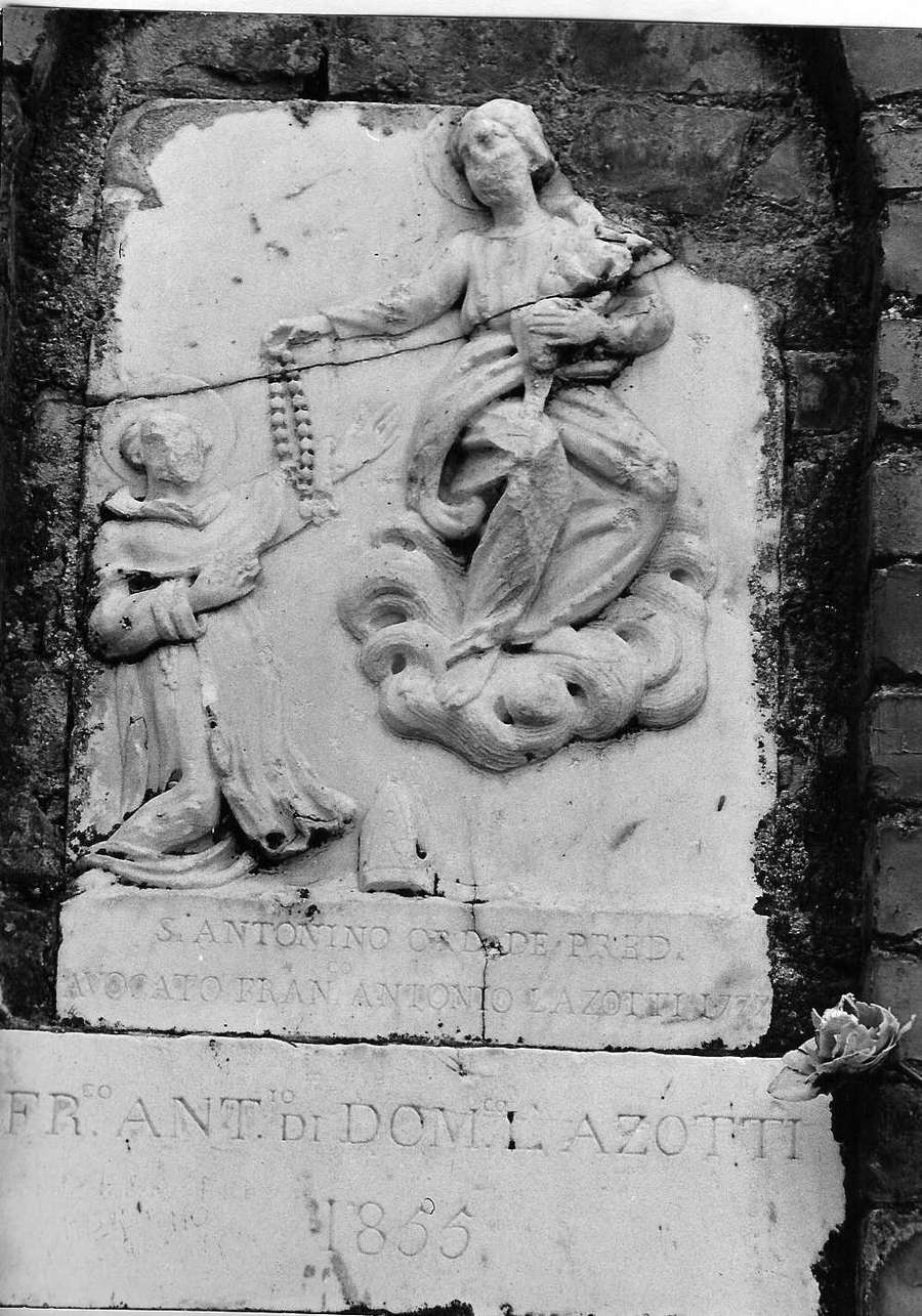 Madonna con Bambino e Sant'Antonio (rilievo, opera isolata) - bottega italiana (ultimo quarto sec. XVIII)