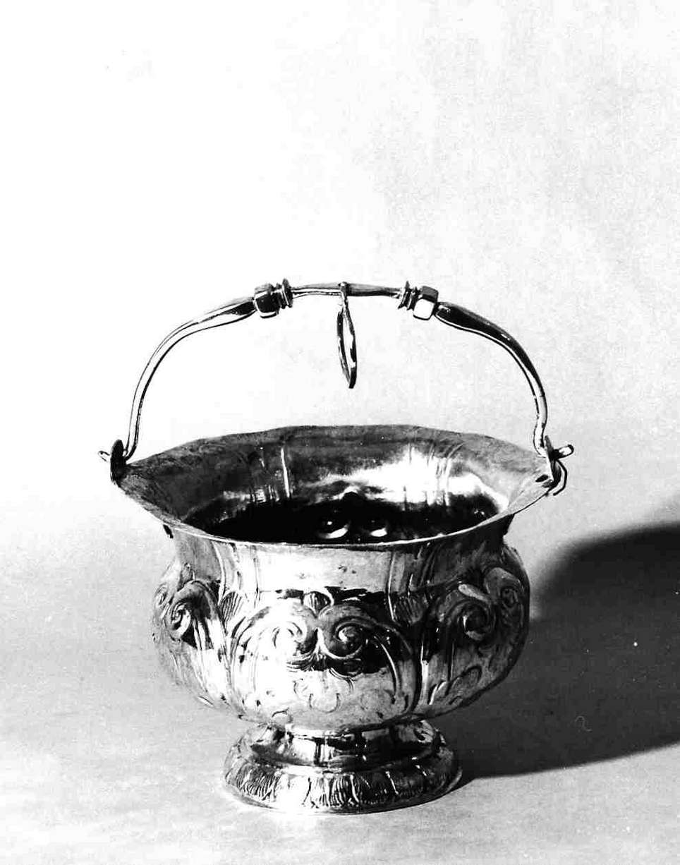 secchiello per l'acqua benedetta, opera isolata - bottega ligure (sec. XVIII)