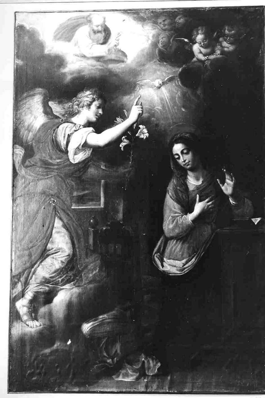 Annunciazione (dipinto, opera isolata) di Fiasella Domenico detto Sarzana (sec. XVII)