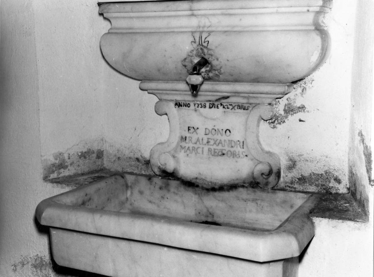 cartiglio con iscrizione (lavabo da sacrestia, opera isolata) - bottega italiana (sec. XVIII)