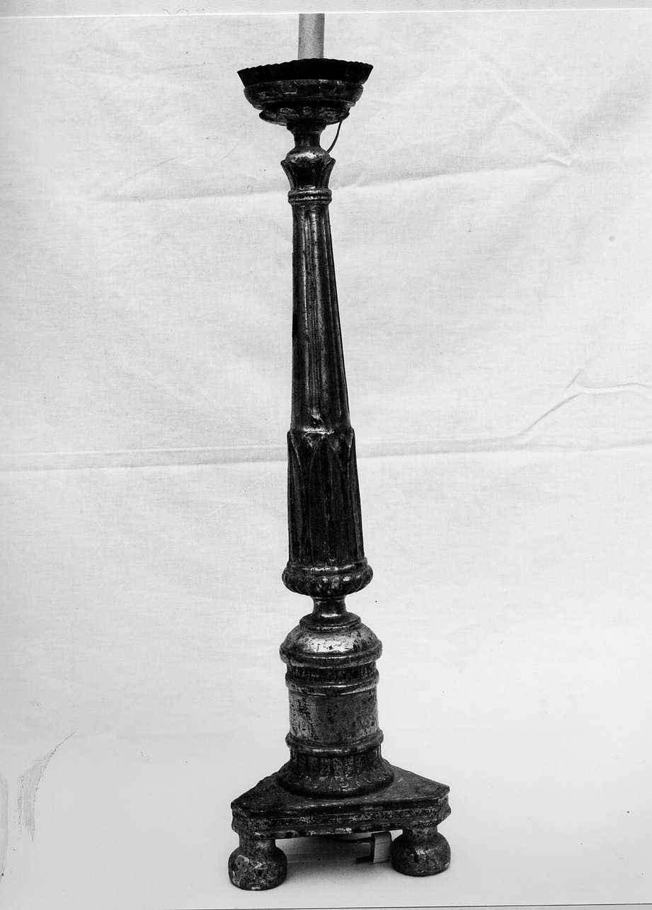 candeliere, opera isolata - bottega ligure (inizio sec. XIX)