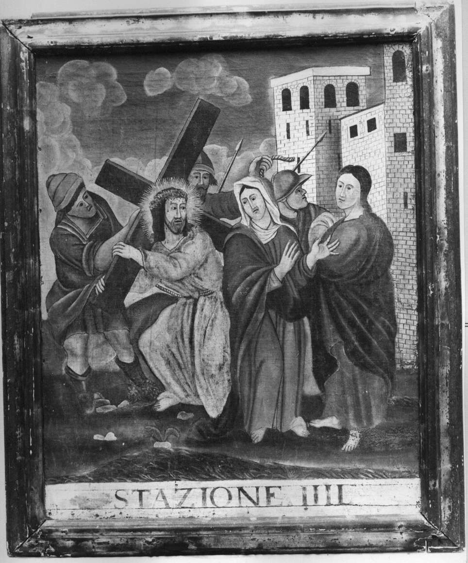 stazione IV: Gesù incontra la Madonna (Via Crucis, ciclo) di Carrettonus Dionisius (sec. XVIII)