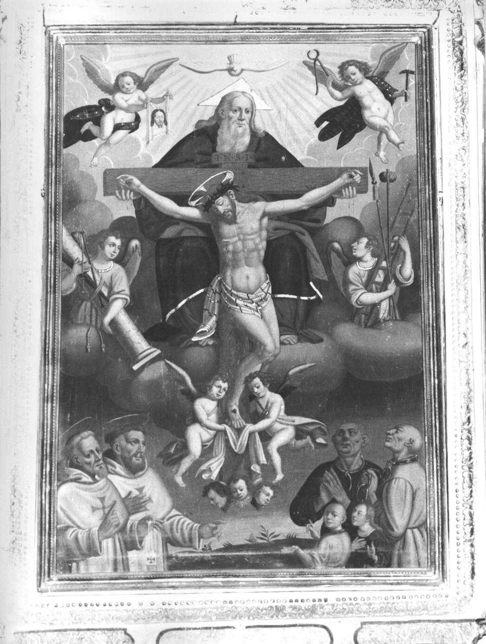 Trinità e Santi dell'Ordine della SS.Trinità (dipinto, elemento d'insieme) - ambito italiano (inizio sec. XVII)