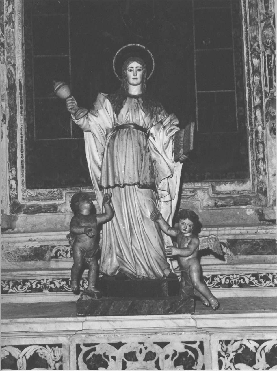 Santa Maria Maddalena portata in cielo dagli angeli (gruppo scultoreo, opera isolata) - ambito ligure (sec. XIX)