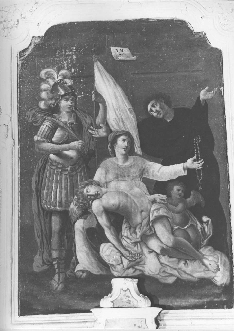 Cristo in pietà tra San Maurizio e San Mauro (dipinto, elemento d'insieme) - ambito ligure (fine sec. XVIII)