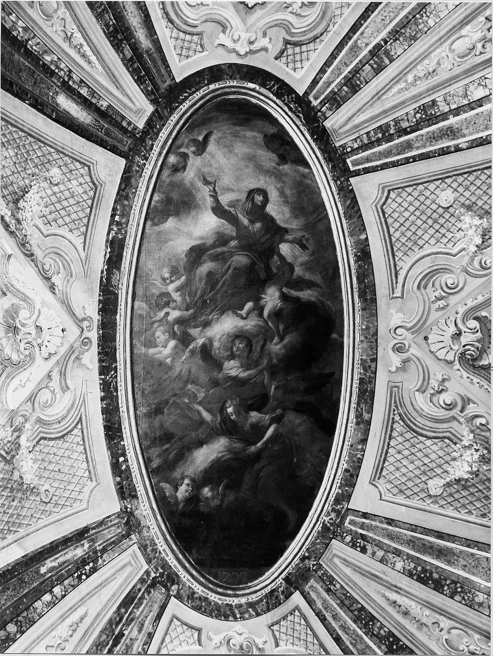 Madonna Assunta con angeli (dipinto, opera isolata) - bottega ligure (sec. XVIII)