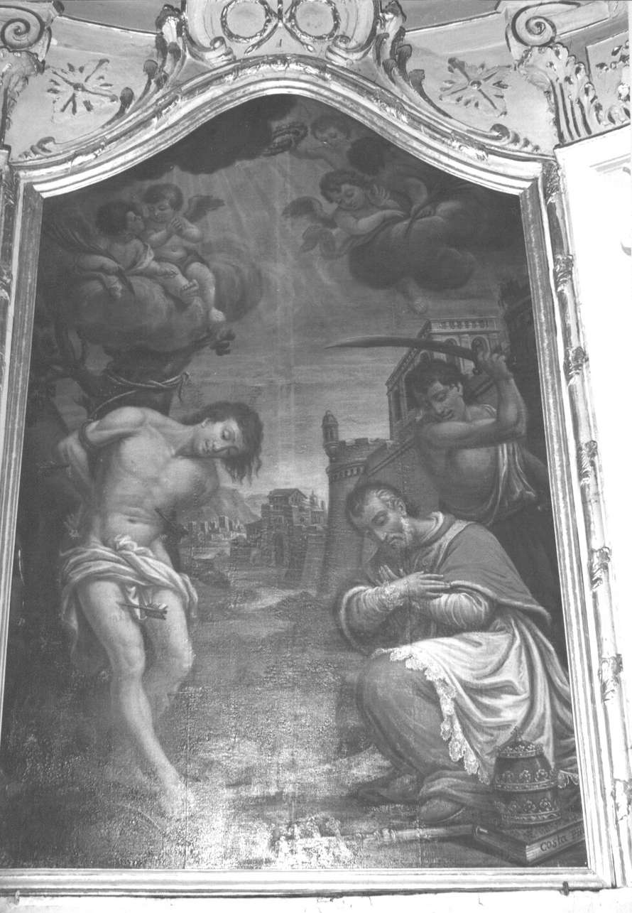 San Sebastiano e martirio di San Fabiano papa (dipinto, opera isolata) di Costa Pietro (sec. XVIII)
