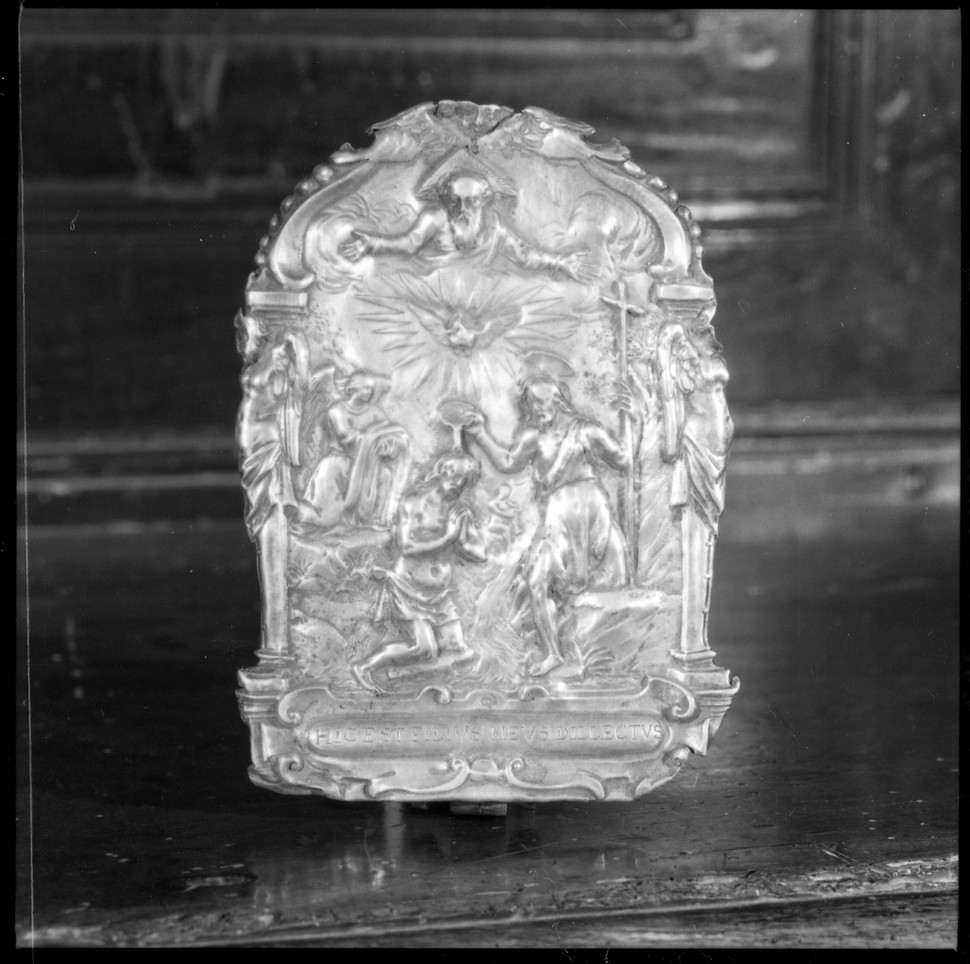 battesimo di Cristo (pace, opera isolata) - bottega ligure (inizio sec. XVIII)