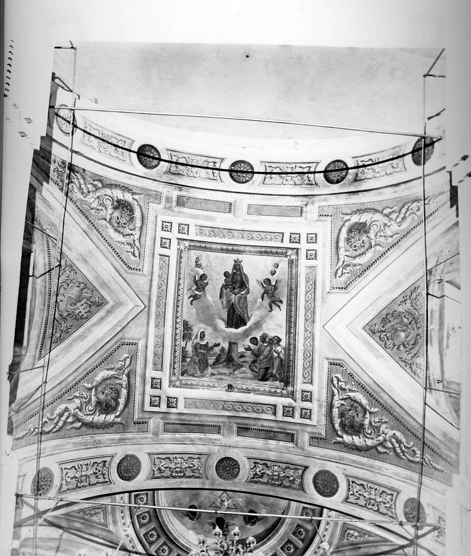 apparizione della Madonna (dipinto, opera isolata) - ambito italiano (sec. XIX)