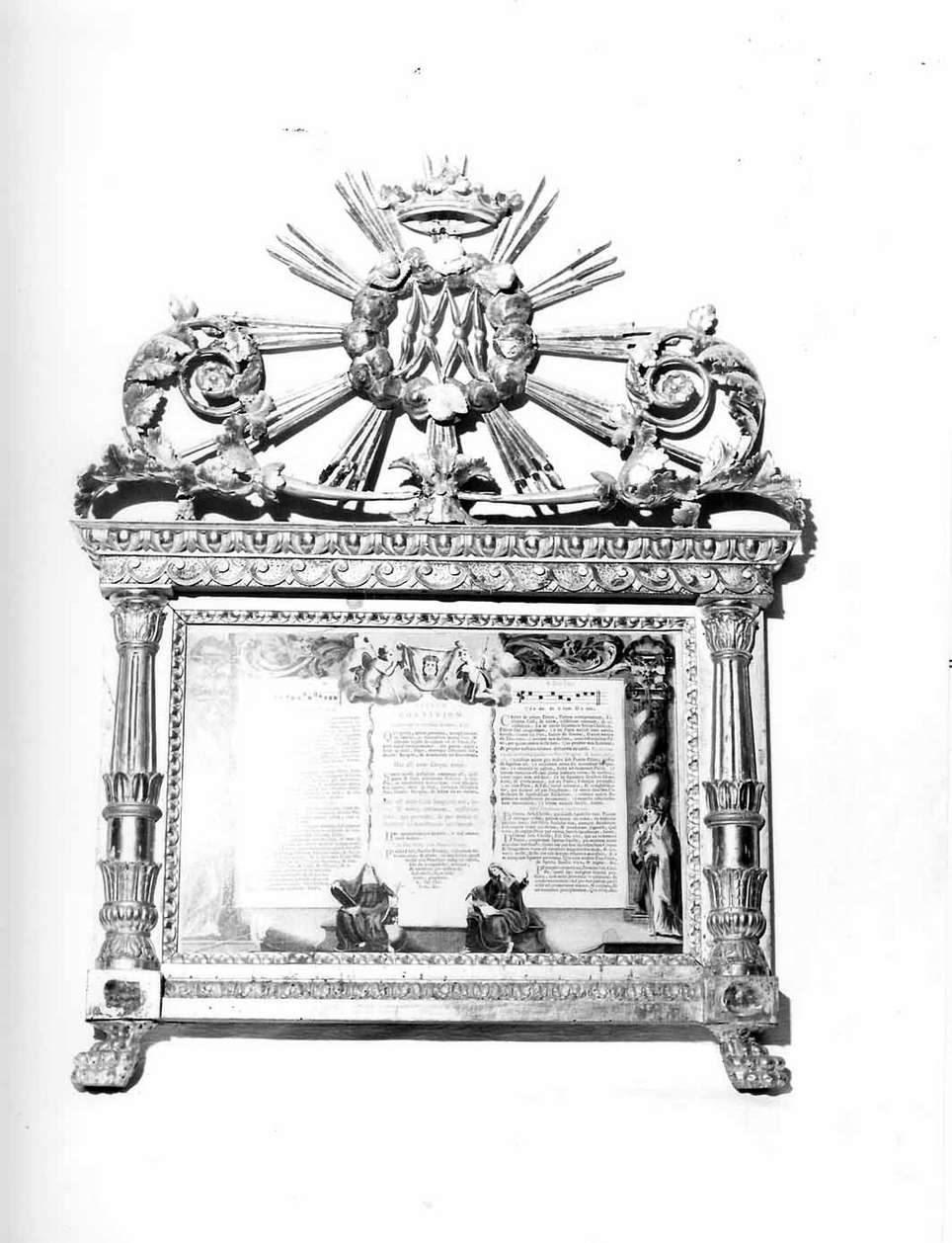 simboli mariani (cartagloria, opera isolata) - manifattura ligure (sec. XIX)