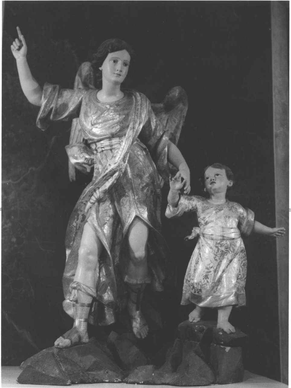 angelo custode (statua, opera isolata) - bottega ligure (seconda metà sec. XVIII)