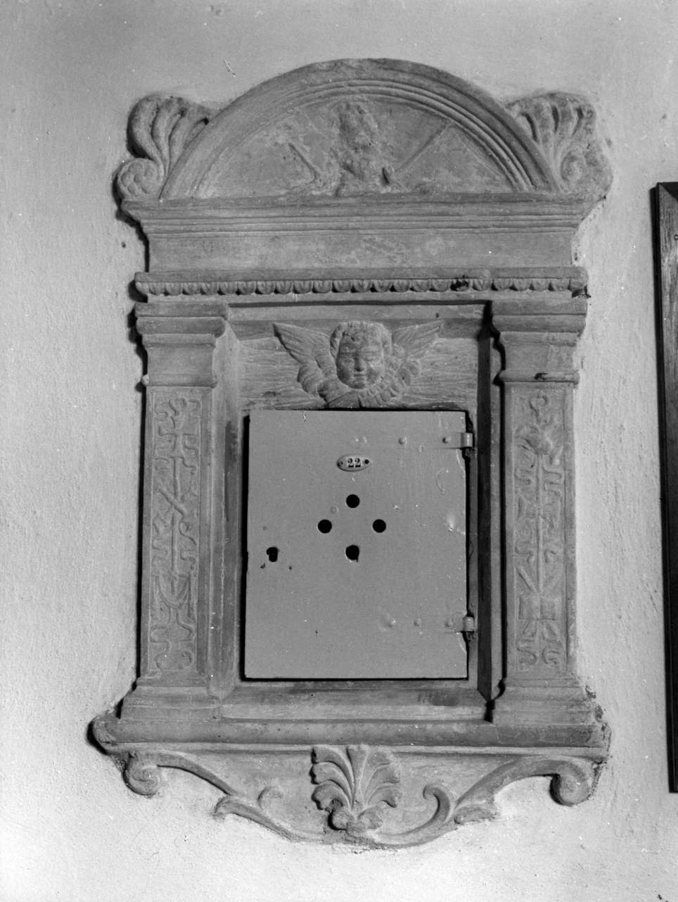 cherubino (armadietto per oli santi, opera isolata) - bottega italiana (sec. XVI)