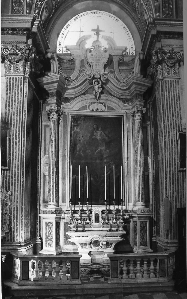 motivi decorativi vegetali/ cartiglio/ putto (altare, insieme) - ambito italiano (sec. XVIII)