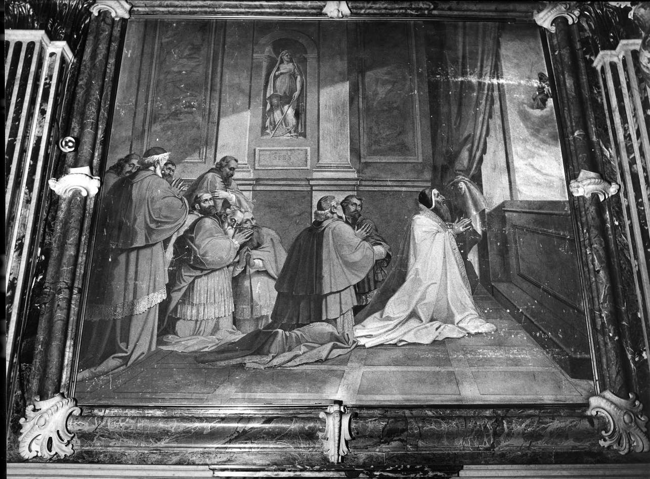 Papa Urbano II in preghiera (dipinto, opera isolata) di Pianello Giambattista (prima metà sec. XIX)
