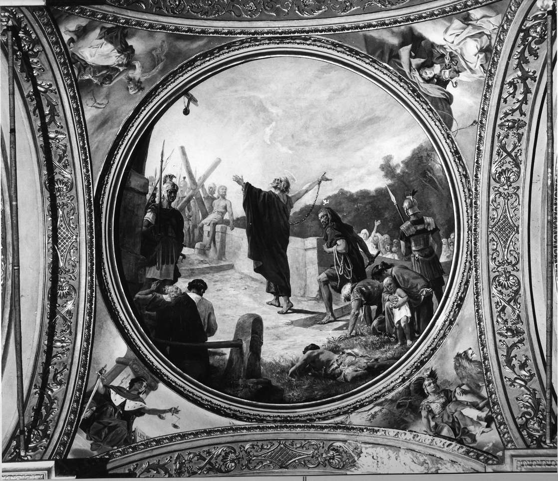 Sant'Andrea condotto al martirio (dipinto, opera isolata) di Morgari Luigi (sec. XIX)