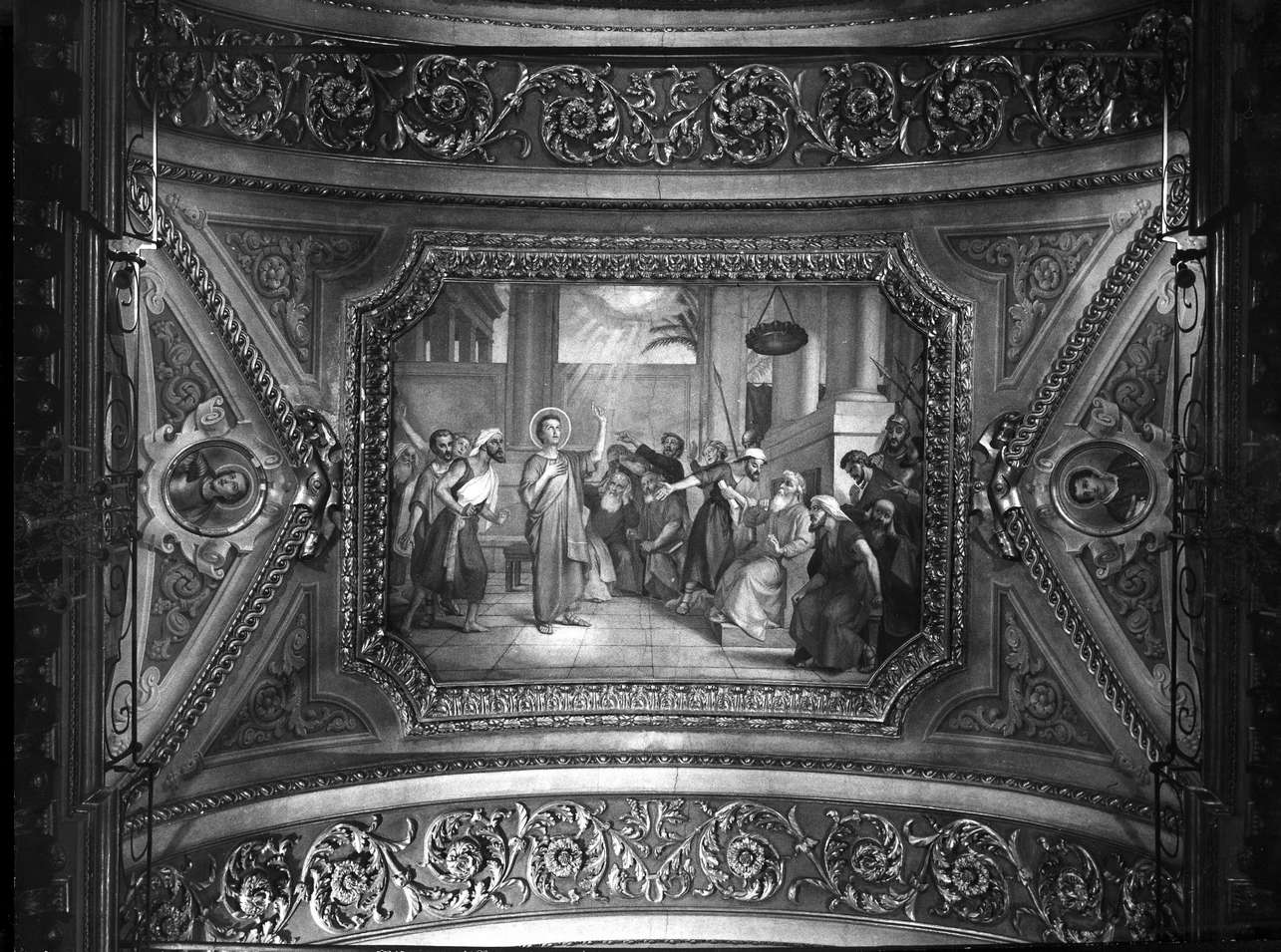 disputa di Santo Stefano nel Sinedrio (dipinto, opera isolata) di Pavone Ferdinando (sec. XIX)