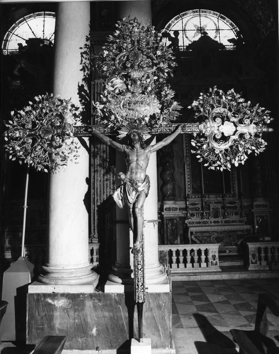 Cristo crocifisso (croce processionale, insieme) - bottega ligure (seconda metà sec. XVII)