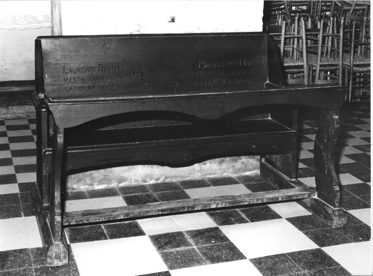 panca, opera isolata - bottega ligure (prima metà sec. XVIII)