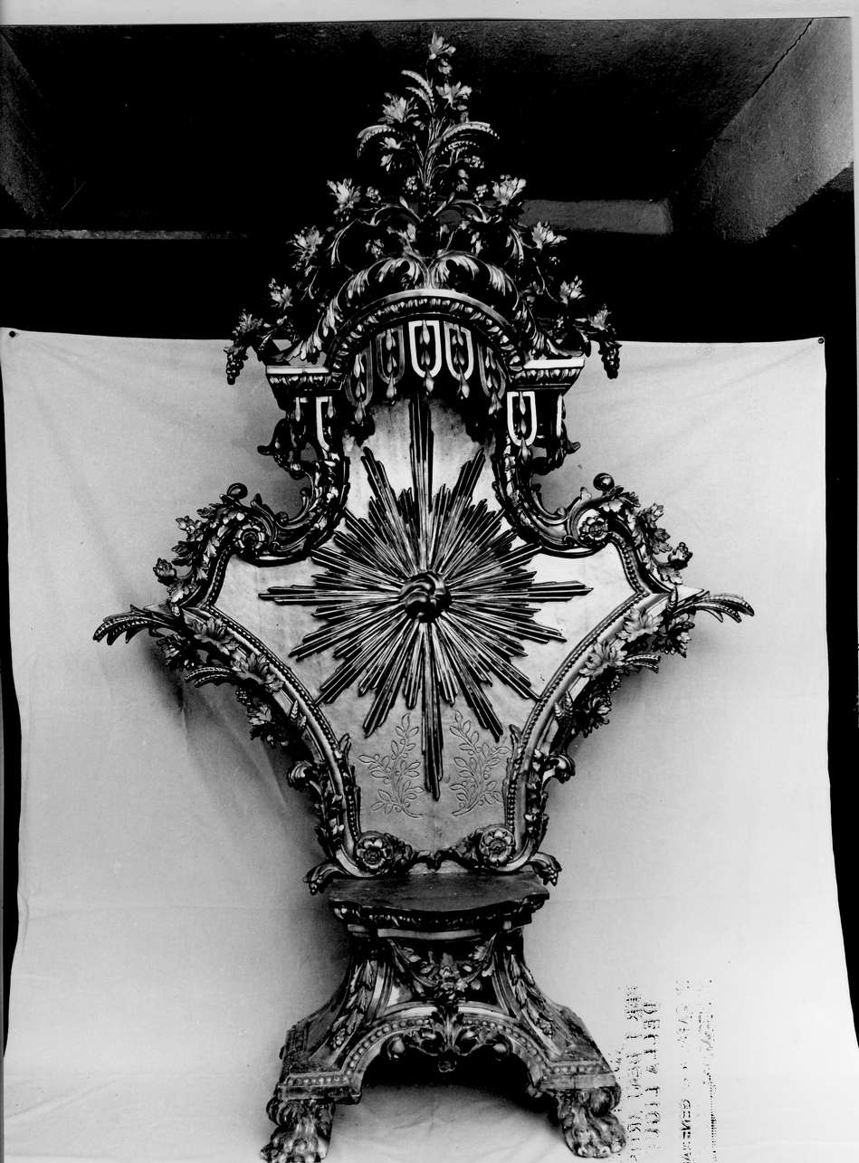 tronetto per esposizione eucaristica, opera isolata - bottega ligure (fine/inizio secc. XIX/ XX)