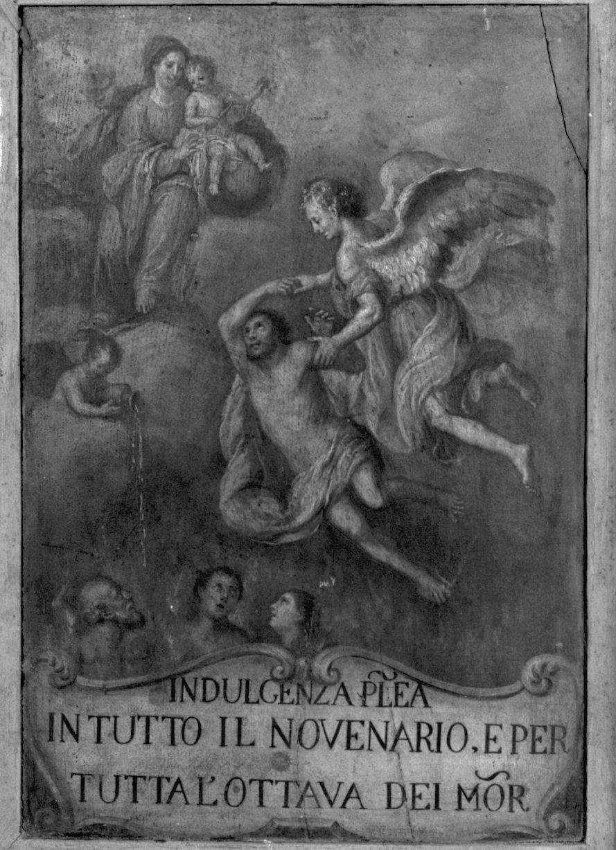 Madonna che intercede per le anime del purgatorio (dipinto, opera isolata) - ambito ligure (sec. XVII)