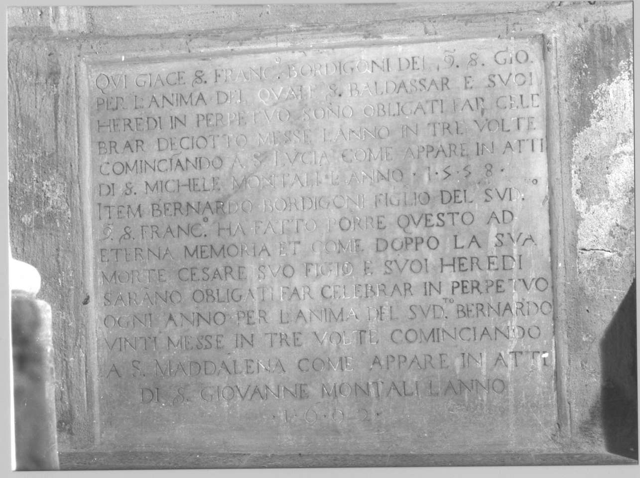 lapide, opera isolata - bottega ligure (sec. XVII)