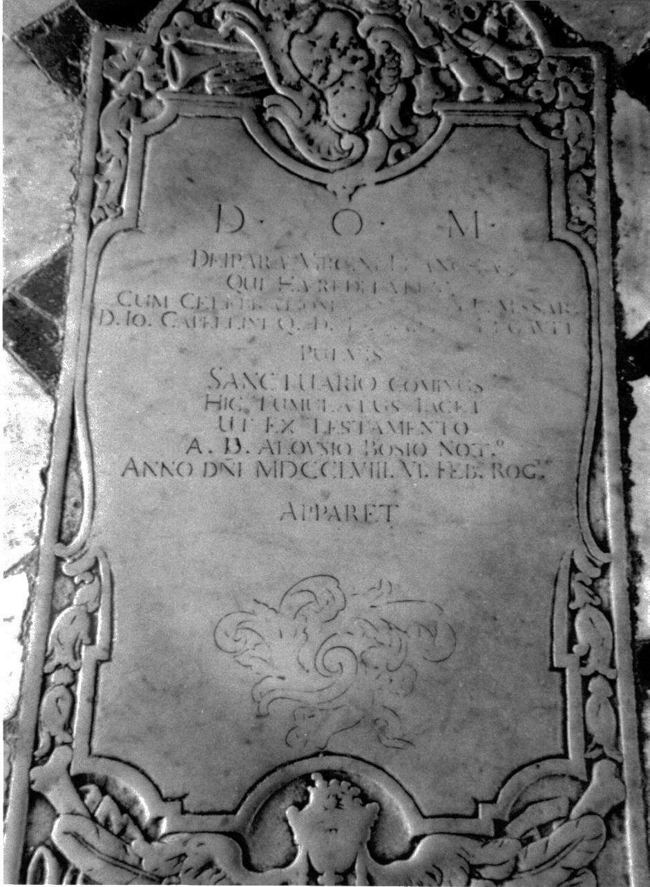 lastra tombale, opera isolata - bottega genovese (sec. XVIII)