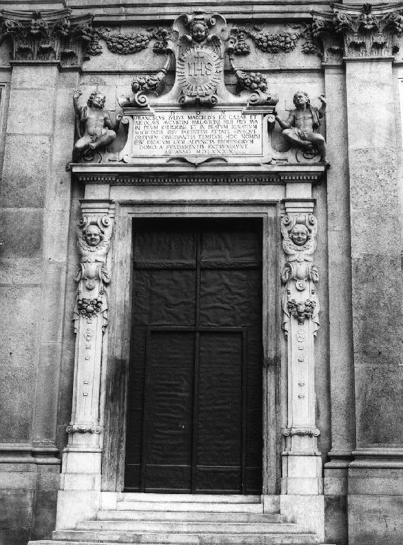 portale architravato, elemento d'insieme - PRODUZIONE LIGURE, produzione lombarda (sec. XVII)