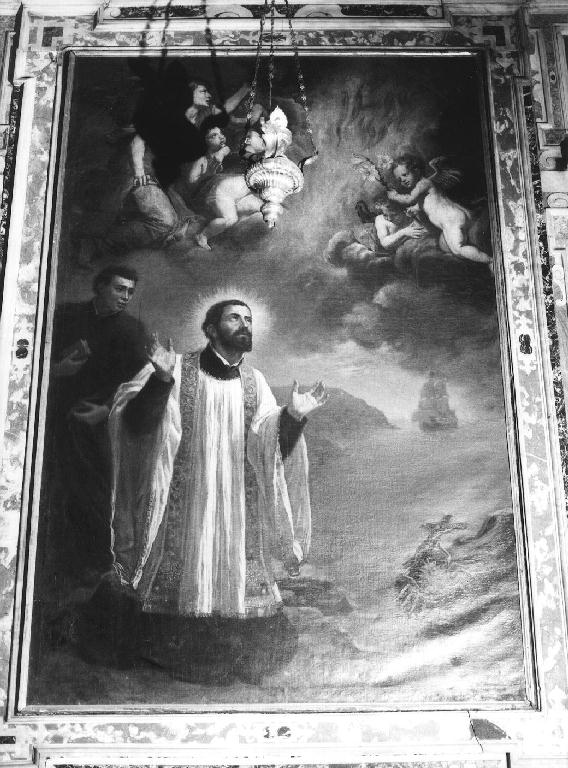 S. FRANCESCO SAVERIO A CUI IL GRANCHIO RIPORTA IL CROCIFISSO, San Francesco Saverio (dipinto, ciclo) di Fiasella Domenico detto Sarzana (metà sec. XVII)