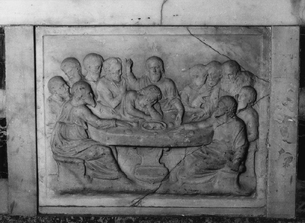 ultima cena (lastra, coppia) - PRODUZIONE LIGURE, produzione lombarda (fine sec. XVI)