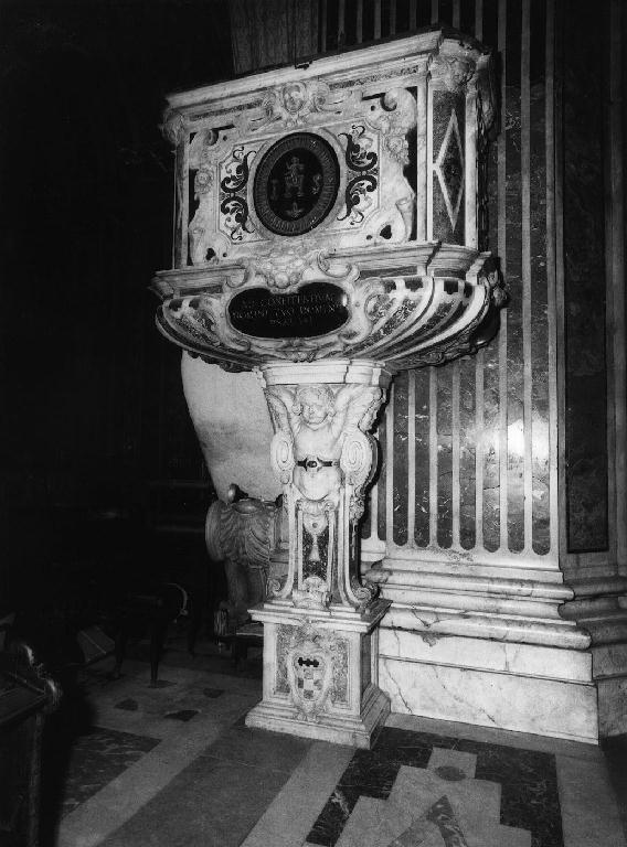 simboli eucaristici (pulpito) - ambito genovese, ambito lombardo (sec. XVII)
