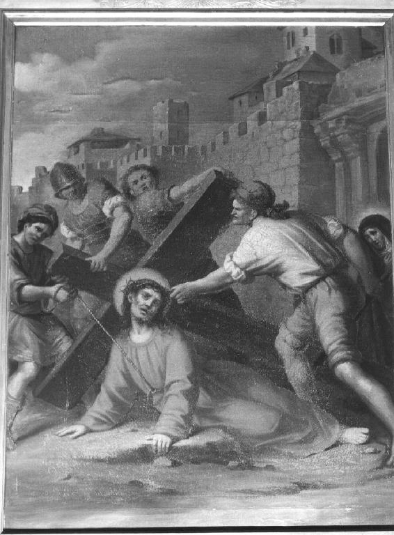 Cristo cade sotto la croce (dipinto, ciclo) di Rocca Maria (sec. XIX)