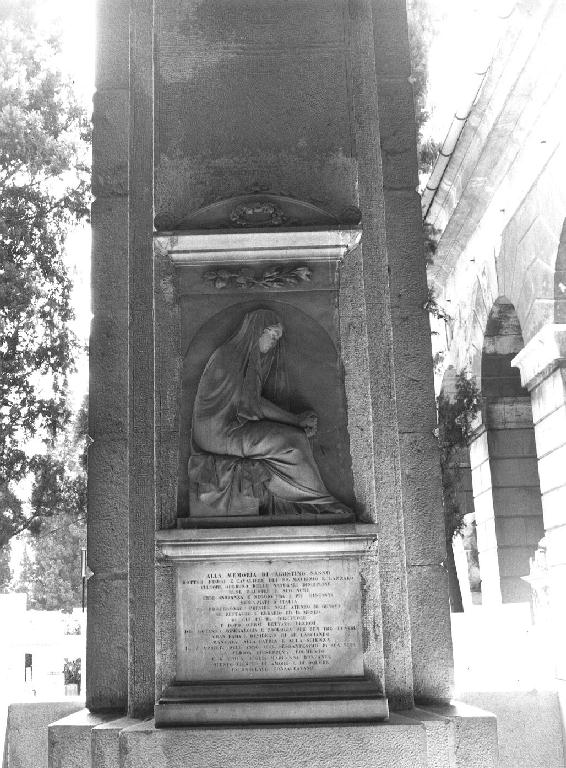 figura femminile seduta (monumento funebre - a edicola, opera isolata) - bottega genovese (seconda metà sec. XIX)