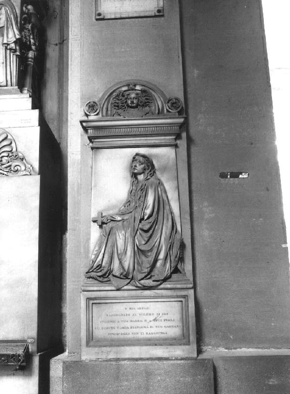 figura femminile seduta (monumento funebre, opera isolata) di Orengo Lorenzo (sec. XIX)