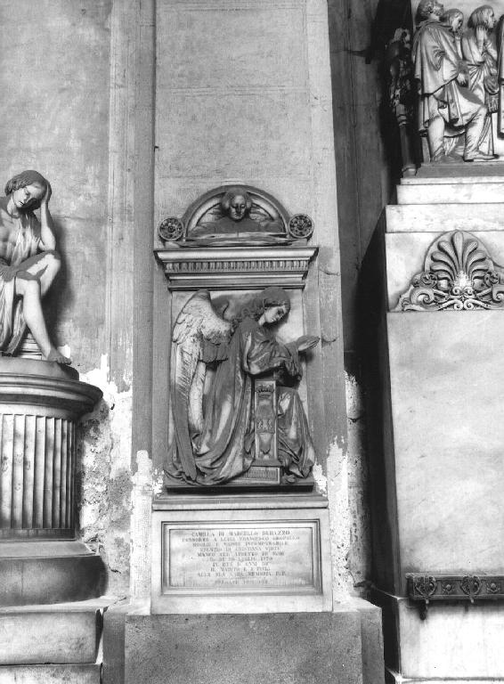 angelo orante (monumento funebre - a edicola, opera isolata) di Orengo Lorenzo (sec. XIX)