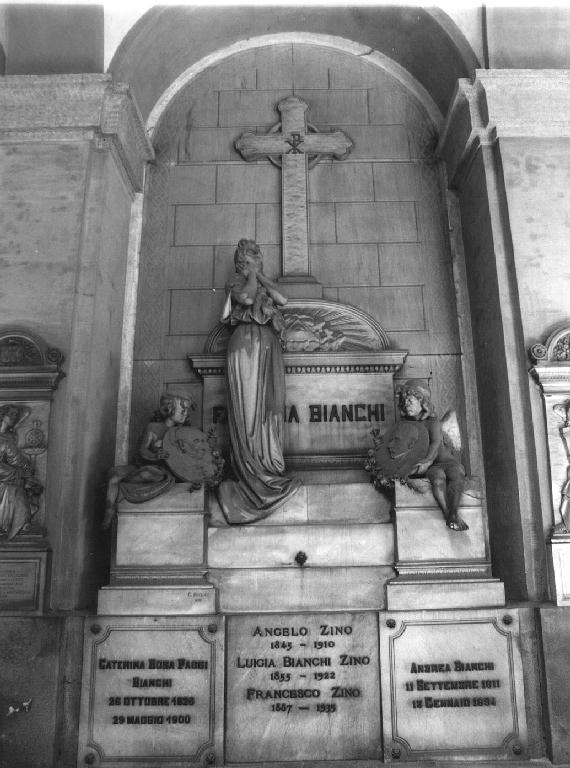 figura femminile dolente (monumento funebre, opera isolata) di Bruno G (fine sec. XIX)