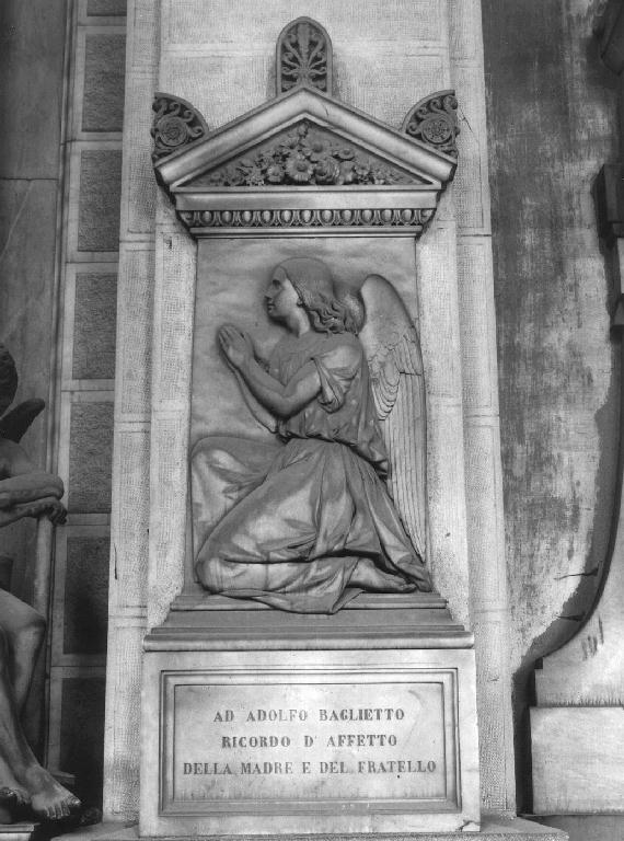 angelo orante (monumento funebre - a edicola, opera isolata) di Rubatto Carlo (terzo quarto sec. XIX)