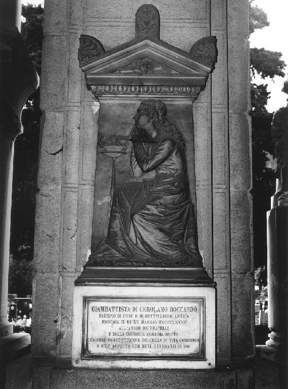 FIGURA FEMMINILE CON BRACIERE (monumento funebre - a edicola, opera isolata) di Fabiani Federico (sec. XIX)