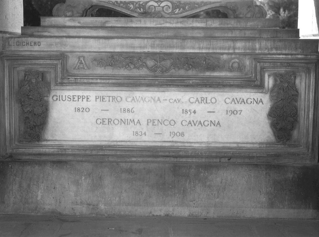 motivi decorativi floreali (monumento funebre, opera isolata) di Gichero Luigi (primo quarto sec. XX)